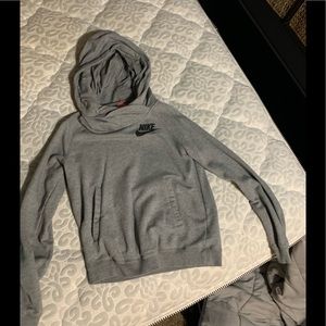 Nike gray funnel-neck sweatshirt